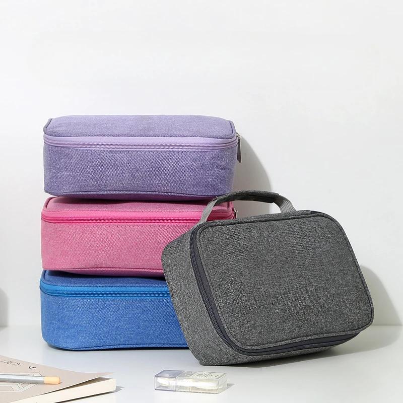 Пенал для карандашей большой емкости с матовым покрытием, коробка для канцелярских принадлежностей с застежкой-молнией, съемная сумка для хранения учебных принадлежностей