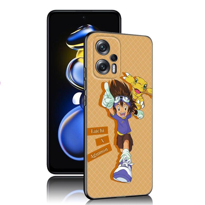 Цифровой монстр Digimon черный силиконовый чехол для телефона Xiaomi POCO X3 X4 NFC F5 M3 M4 M6 X5 X6 Pro F3 F4 GT 5G C55 C65 M5