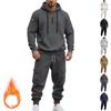 Мужской зимний флисовый костюм с несколькими карманами на молнии, повседневный костюм с капюшоном