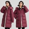 Down Cotton-padded Clothing Women's Long Autumn and Winter New Thickened Loose and Thin Temperament Cotton-padded Jacket