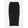 Black Slit Detailed Fitted High Waist Ribbed Stretch Midi Knitted Skirt Twoss22et0250