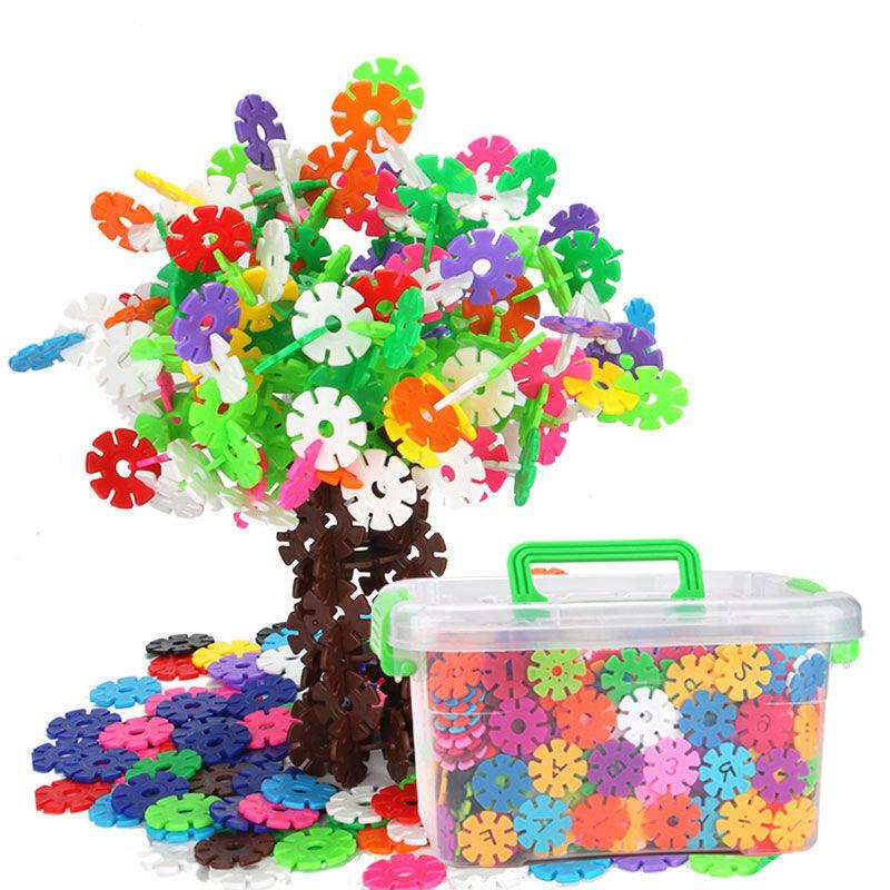 Vibrant Snowflake Building Blocks For Kids Plastic Educational Toy Set 400-800 Pieces