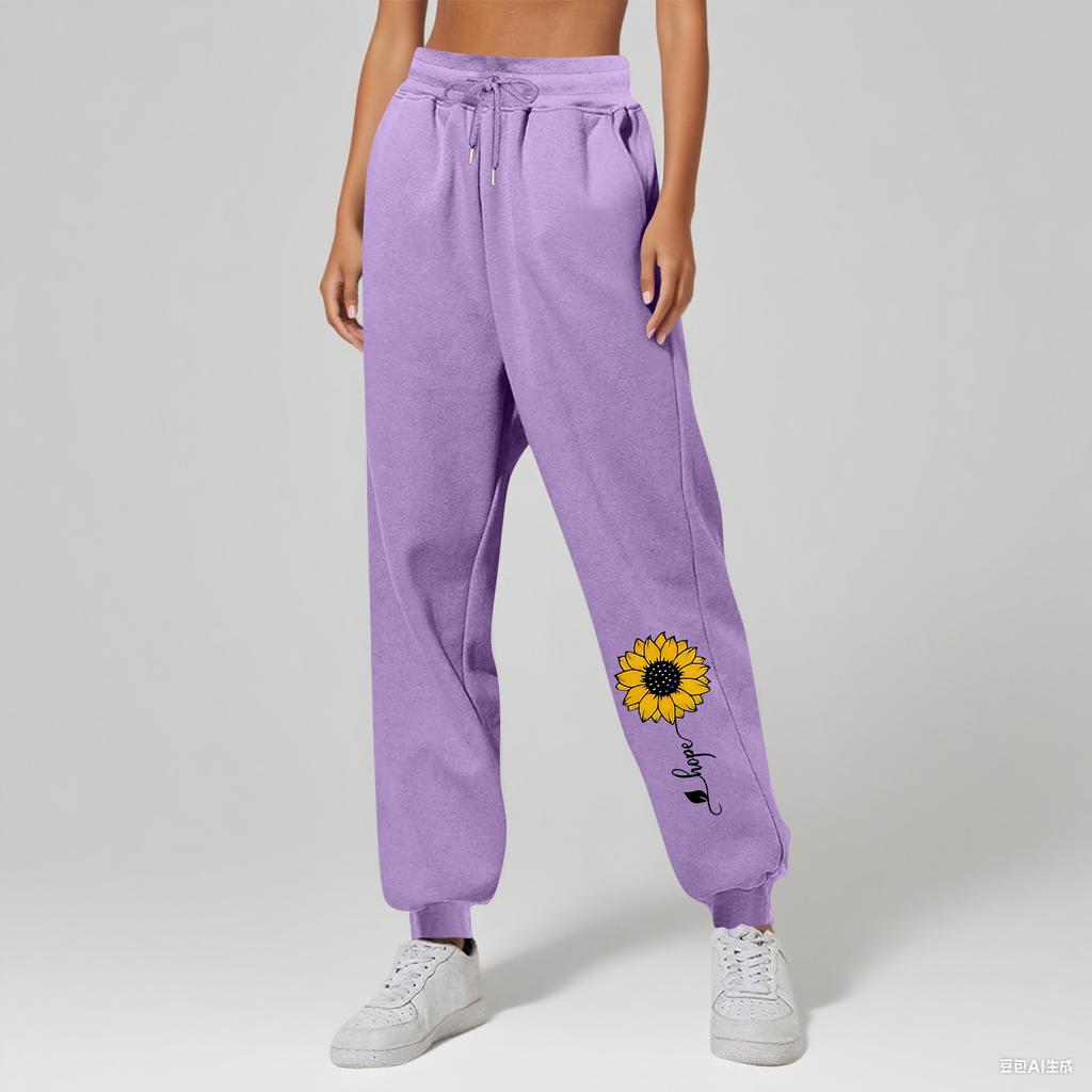 Ladies' Printed Unisex Casual Pocket Drawstring Pants