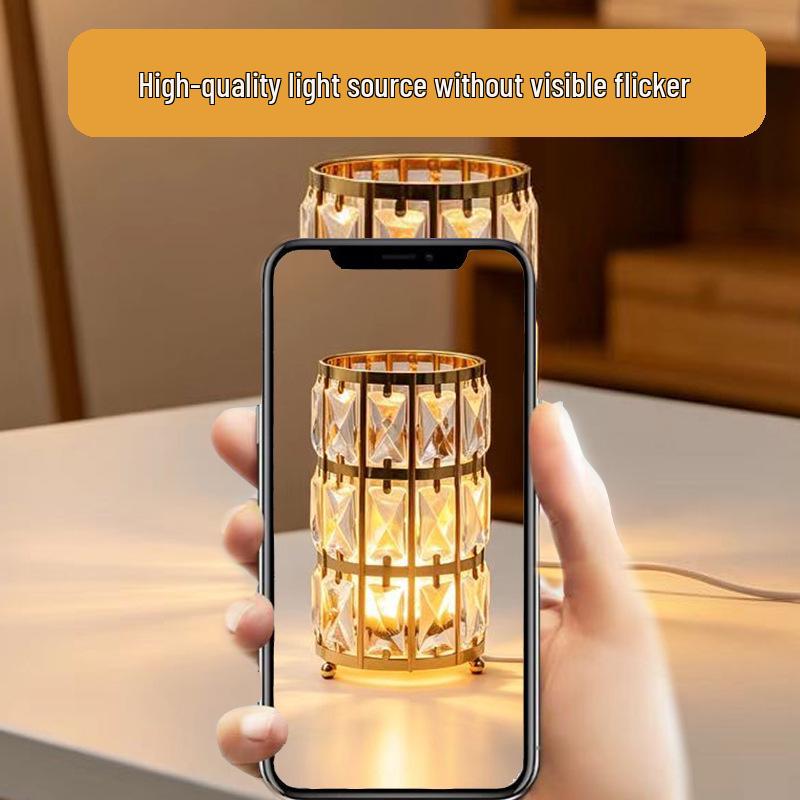 USB Crystal LED Bedside Lamp - Luxury Night Light & Decor