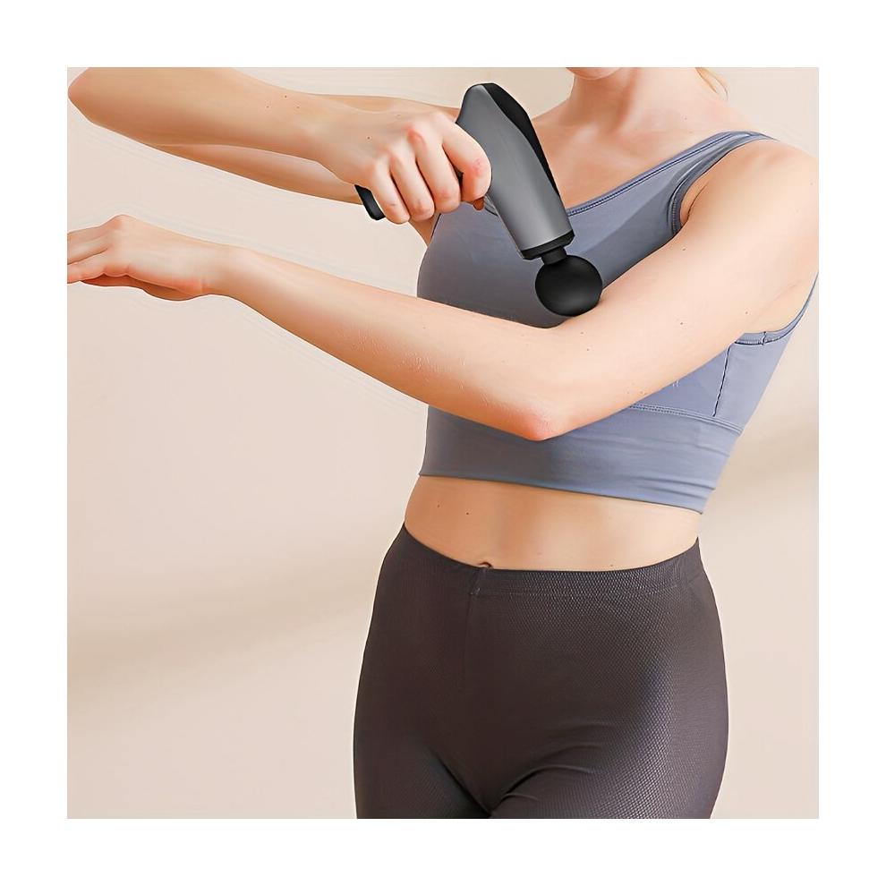 Mini Massage Gun With 4 Heads Handheld Deep Tissue Percussion Massage Gun Compact Personal Massager Portable Muscle Pain Relief In Back Leg Shoulder A