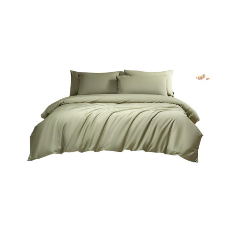 Pure cotton long-staple cotton satin solid color four-piece set, cotton light luxury high-end high-count and high-density bedding four-piece set