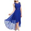 Women's Sexy Lace Patchwork Chiffon Dress Dress Solid Round Neck Sleeveless Dinner Dress