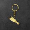 Personalised Mini Brass - Chrome Telescope Keyring: Engraved Nautical Keychain Gift