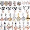 Original Copper Colorful Charms Snowflake Heart Lock Key Earrings Beads For Necklace Diy Bracelet Present Jewellery