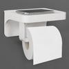 ABS Plastic Toilet Paper Holder for Bathroom/Magnetic and Shelf-Adhesive Tissue Paper Roll Holder Stand for Toilet - Pack of 1 (White)