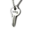 [N0776] - Silver 'Love' Designer Necklace (key)