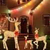 3Pcs Light Up Christmas Yard Decoration Cute Lighted Reindeer Xmas Decoration Light Up Display for Yard Patio Lawn Garden Party