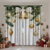 2 шт. Роскошные золотые рождественские шторы с орнаментом и бантом, Дизайн для светоблокировки, Премиальный материал, Подходят для Ч