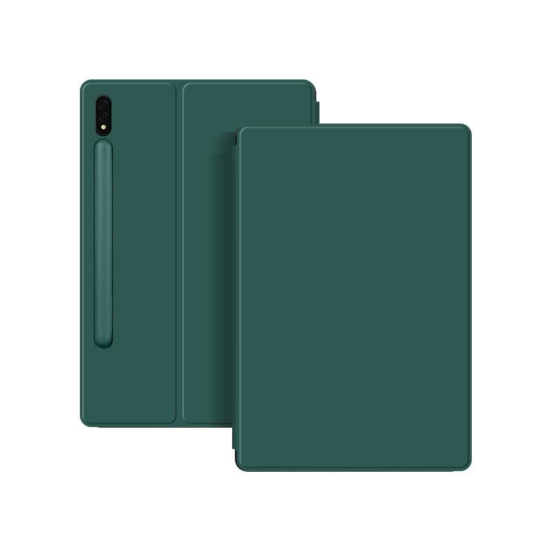 Magnetic Leather Case With Stylus Slot Galaxy Tab S8 Ultra S7 FE Stand Cover Business Style
