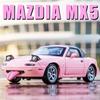 1/32 Mazda MX-5 Miniature Diecast Miata RoadSter Toy Car Model Sound & Light Doors Openable Collection Gift for Children Boy Kid