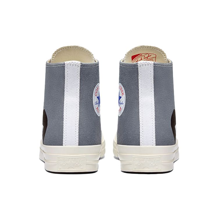 Comme Des Garçons PLAY X Converse Chuck 70 High Steel Gray Unisex Sneakers Grey Egret Black 171847C