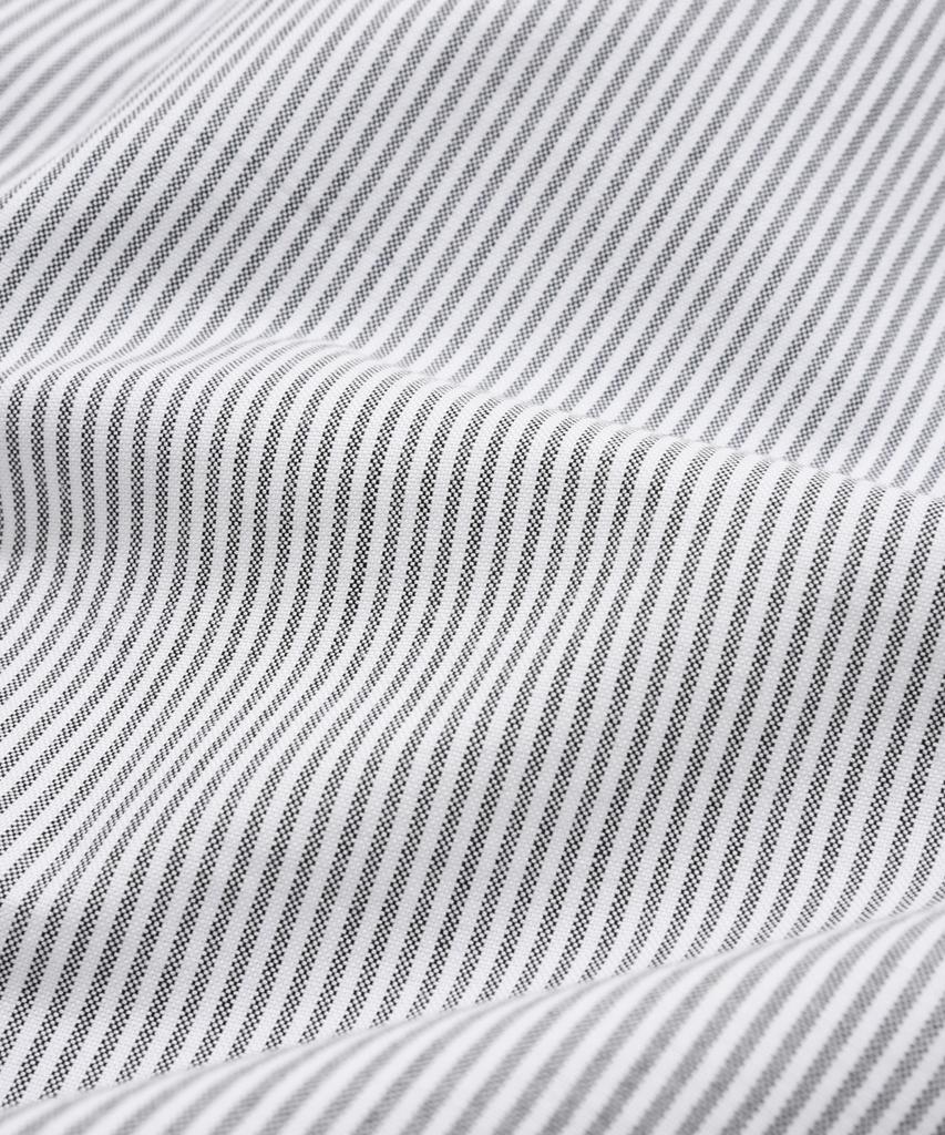 COVERNAT C Logo Oxford Stripe Half Shirt Grey