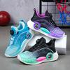 Children's basketball shoes 2025 summer new breathable boys' actual combat sneakers medium and older children's rotating buckle sneakers