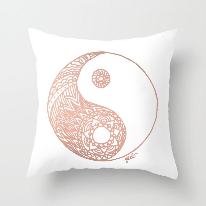 Popular Pink Marble Geometric Series Pillowcases, Home Fabric Sofa Cushion Covers