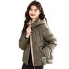 Fashion Winter Warm Cotton Coat Women High Quality  Pure Color Loose Hooded Jacket