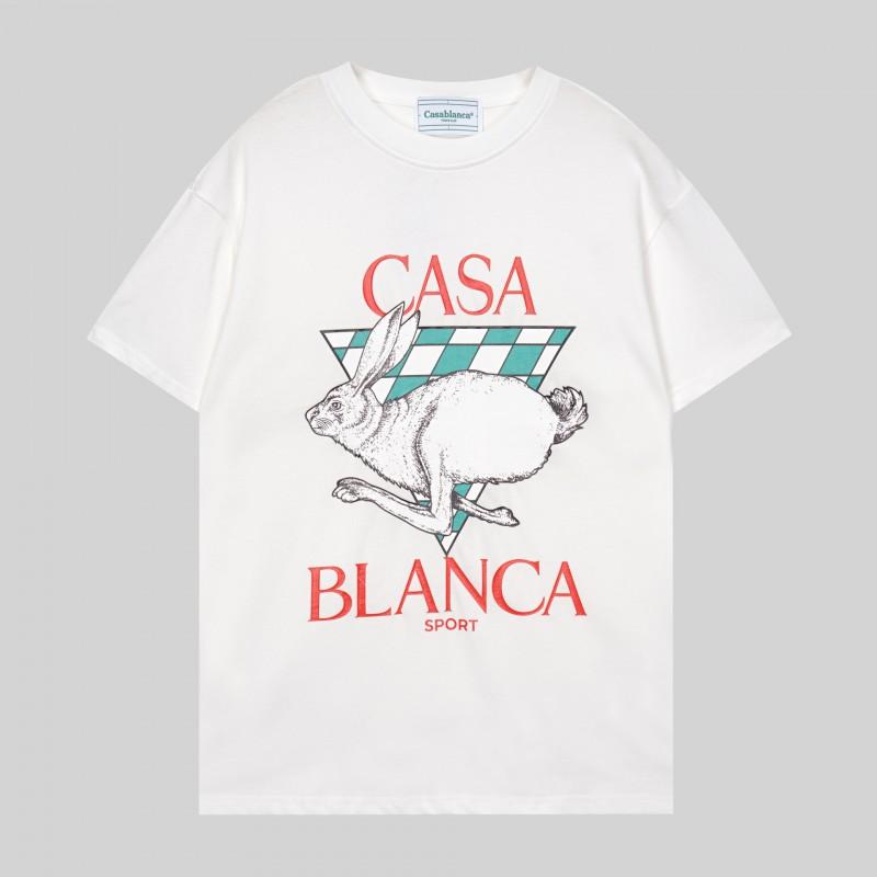 Casablanca Tropical Fruit Print Short Sleeve T-Shirt Teen Boys Casual Loose Fit Crewneck Tee