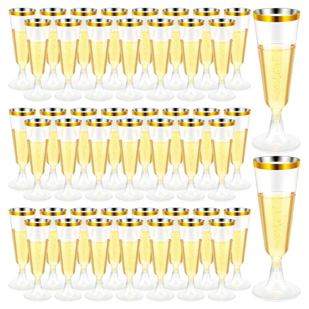 10pcs Durable Plastic Champagne Flute Goblet Clear Margarita Glasses Red Wine Glass  Christmas Party