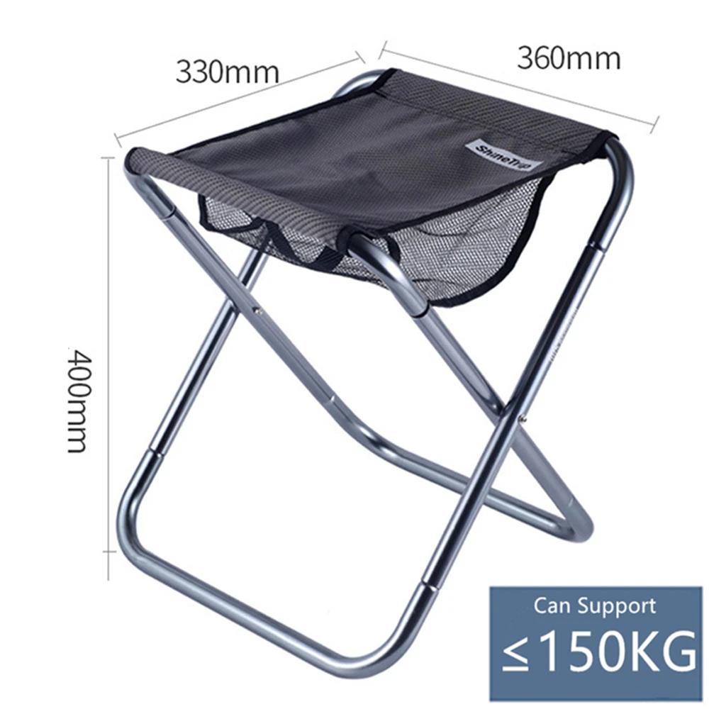 Folding Stool Camping Chair Seat for Fishing Seat Tools Aluminum Alloy Foldable Small Stool Bench Stool Outdoor Picnic Chair