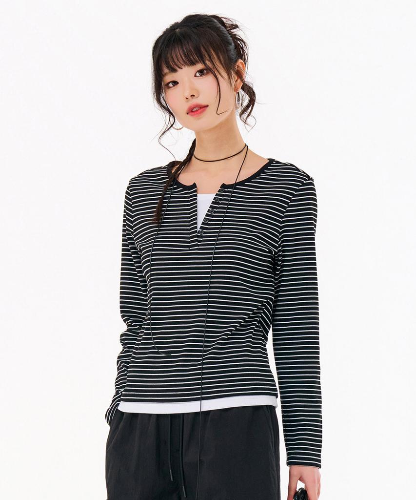 CHASECULT Women'S Striped Layered T-Shirt-Farg5168B03