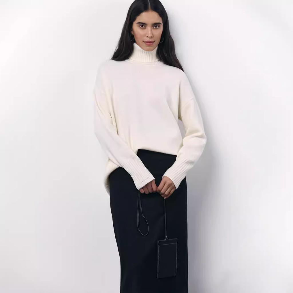 Rose Beauty A Женский свободный свитер-водолазка на осень и зиму