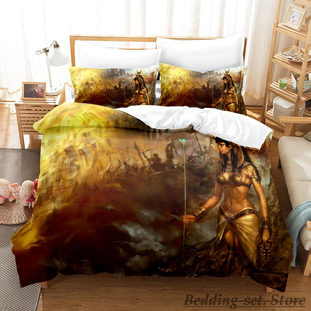 Новый комплект постельного белья Египетский хлопок Односпальный Полуторный Двуспальный Кинг-сайз Комплект постельного белья Взрослый Детский Спальня Комплекты пододеяльников Крутое Аниме Parure De Lit Кровать