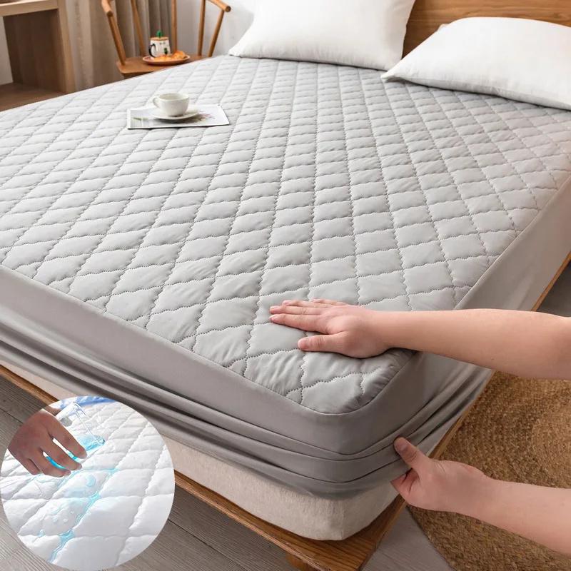 Ticken Cotton Waterproof Bed Sheet Waterproof Fitted Sheet Quilted Mattress Cover Mattress Protector Bedding Mattress Cover