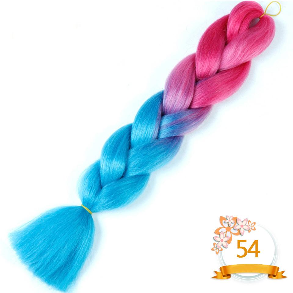 Синтетические плетеные волосы 24 дюйма Jumbo Braid Ombre Jumbo Наращивание волос для женщин DIY Косички для волос Фиолетовый Розовый Желтый Красный