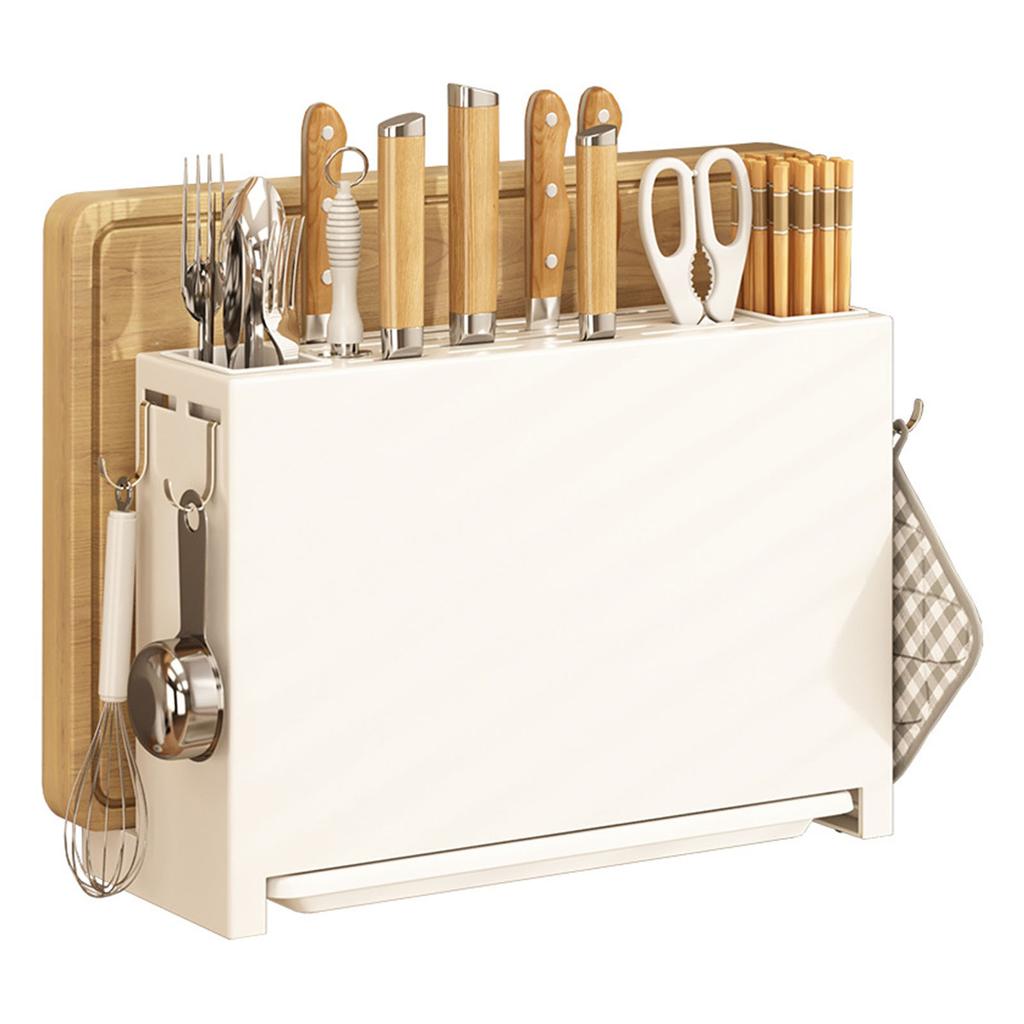 Kitchen Knife Drying Holder Integrated Chopsticks Cutting Board Storage Rack White Kitchen Knife Drying Holder