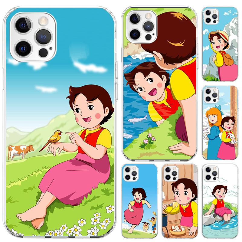 Милый мультяшный чехол Heidi для Iphone 17 Air 16 15 Plus 14 13 Mini 12 11 Pro Max 16E 7 8 SE 2020 Мягкий чехол-накладка 17 Ai