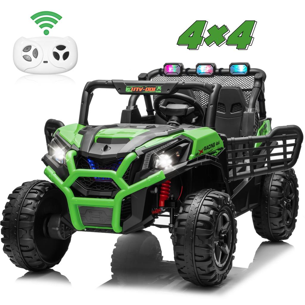 24V XL 2-местный детский электромобиль для девочек, переключаемый внедорожный UTV 2WD/4WD с аккумулятором увеличенной емкости, 3-скостное дистанционное управление