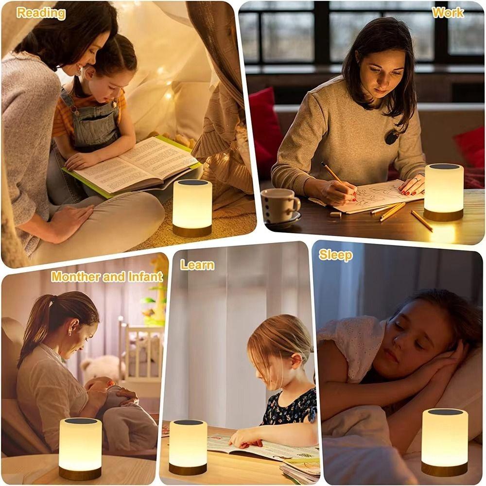 USB Rechargeable LED Touch Night Light Multi-Color Mode Timer Dimmable Desk Lamp Color Changing Atmosphere