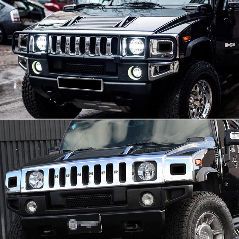 Gtinthebox Clear / Smoked Lens Car Front Bumper Turn Signal Light Housing Shells For 2003-2009 Hummer H2 SUV SUT, No Bulb/Socket