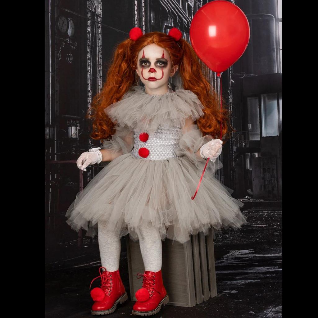 Christmas Day Children Girls Dresses Mesh Princess Dress Set Children Halloween Performance Costumes