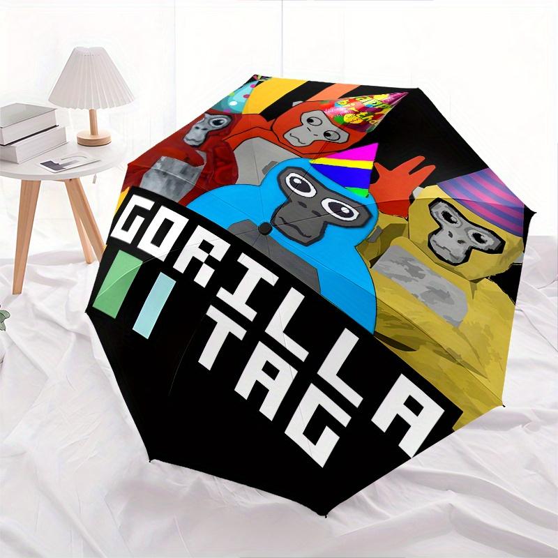 Gorilla Tag Party Hats Automatic Folding Umbrella 8 Ribs Lightweight Design, Durable Iron Frame, Compact and Portable, Ideal Birthday or C