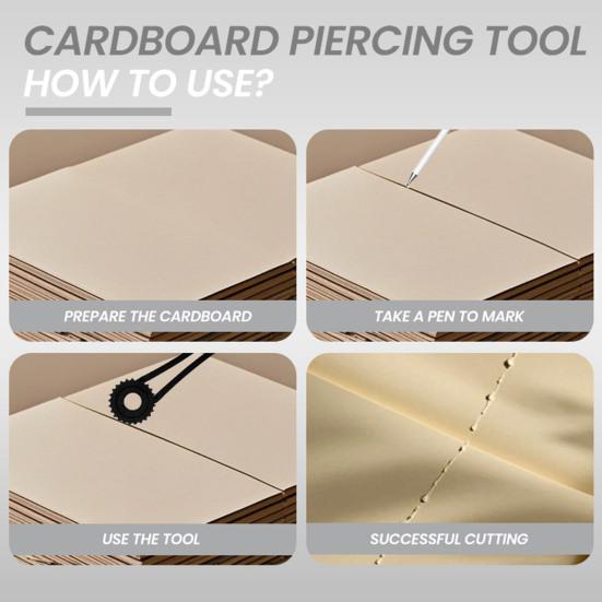 Картонный дырокол Сверхпрочный Пластиковый Ручной Картонный Дырокол Перфоратор Резак Инструмент для Биговки Портативный Профессиональный Бумажный Картонный Разметочный Ролик