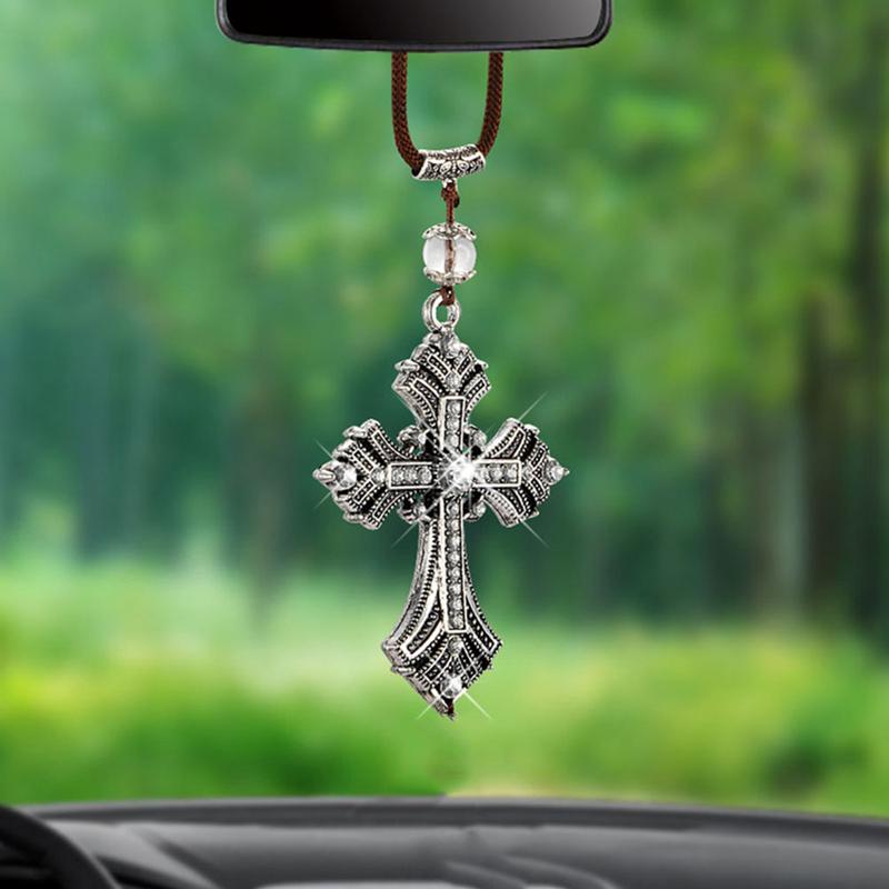 Металлический Крест Иисус Автомобильное Зеркало Заднего Вида Подвеска Для Автомобиля Подвесные Аксессуары Для Стайлинга Авто Украшения