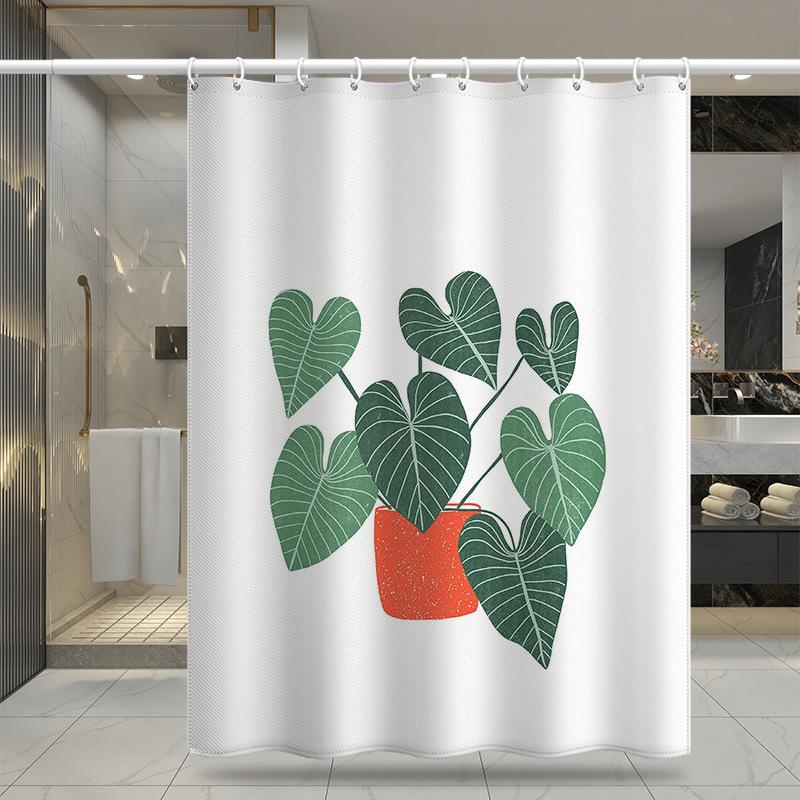 Bathroom Thickened Waterproof Curtain Mildew Proof Shower Curtain Shower Partition Curtain Shower Curtain Bathroom Curtain Free Perforation