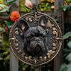 2d Flat 20*20cm, French Bulldog Wooden Sign, Perfect for Office Decor and Halloween Gifts Decor, for Home, Kitchen, Garden, Bedroom, Bar Decor.