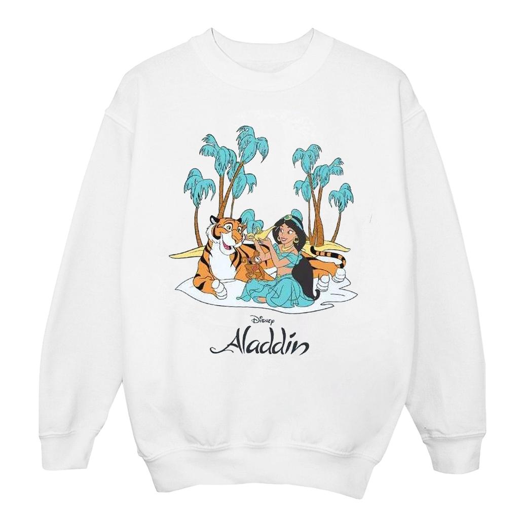 Disney Mens Aladdin Jasmine Abu Rajah Beach Sweatshirt