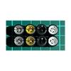 1/64 Scale Custom Wheels, Set of 4, 4-spoke, Silver, Gold, Black, and White, AH0005, Approximately 10.8mm, for Miniature Cars, Etc.