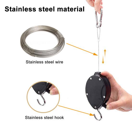 Шкив для подвешивания растений, прочная вешалка для растений, трос из нержавеющей стали, выдвижная вешалка, регулируемый крючок для садовых корзин, кормушек для птиц