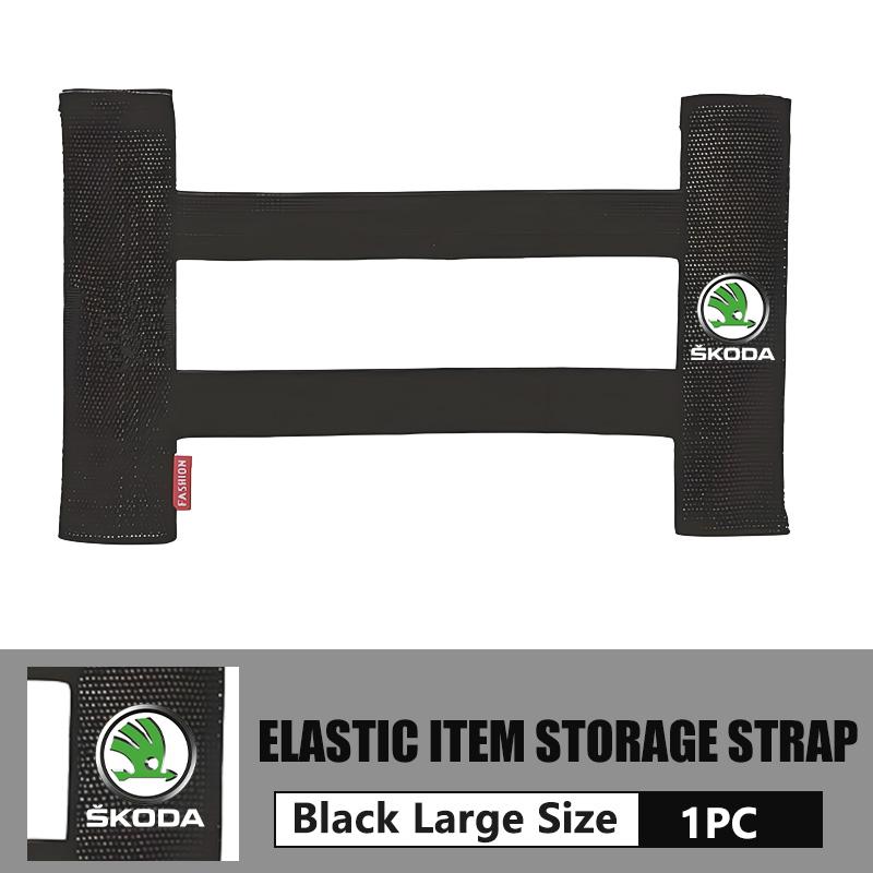 VIJT4 For Skoda Car Interior Organizer Back Rear Trunk Storage Mesh Fixed Straps Fabia 1 2 Octavia a7 RS Superb Rapid Yeti Karoq