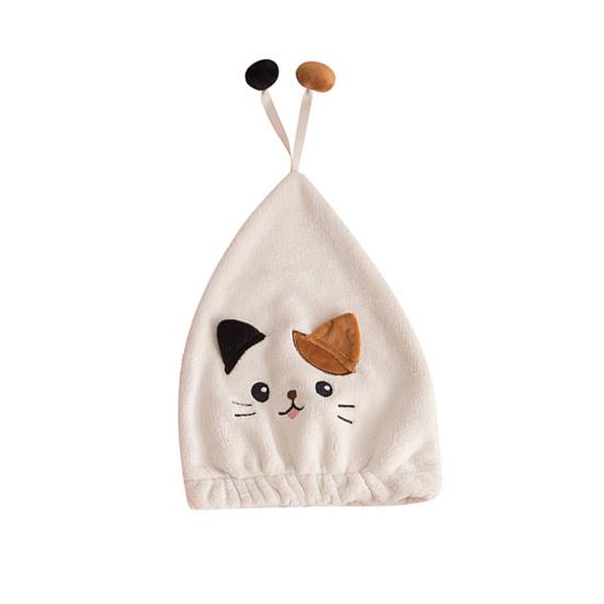 Полотенце для волос, супермягкое, эластичное, водопоглощающее, коралловый флис, милый кот, зимняя шапка для сушки волос в помещении, гаджет для ванной комнаты, ежедневное использование