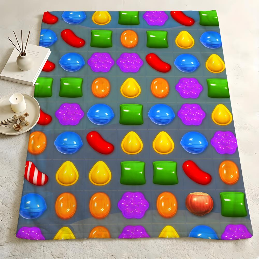 Игровое одеяло C-Candy C-Crush S-Saga Throw из фланели, мягкое для кожи, подходит для дивана, гостиной, кровати, путешествий и в качестве подарков