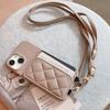 Crossbody Lanyard Luxury Card Slot Holder Phone Case for IPhone 15 14 Plus 13 12 11 Pro Max Wallet Strap Cord Bag Leather Cover